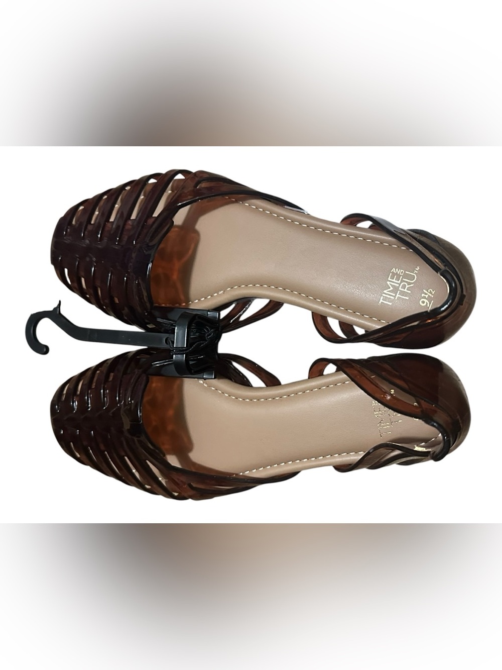 Time and Tru Brown Jelly Huarache Flats – Size 9.5